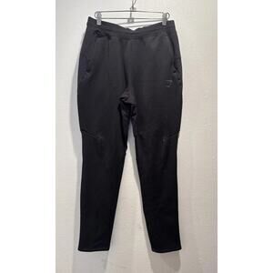 Gymshark Tapered Leg Pants Men’s Size Small Pull On Textured Black Athletic Zip